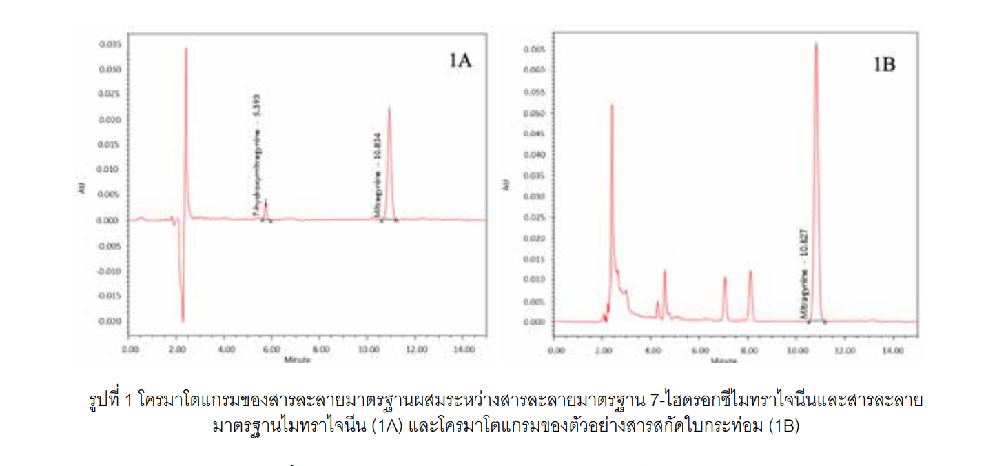 โครมาโตแกรมของสารละลายมาตรฐาน